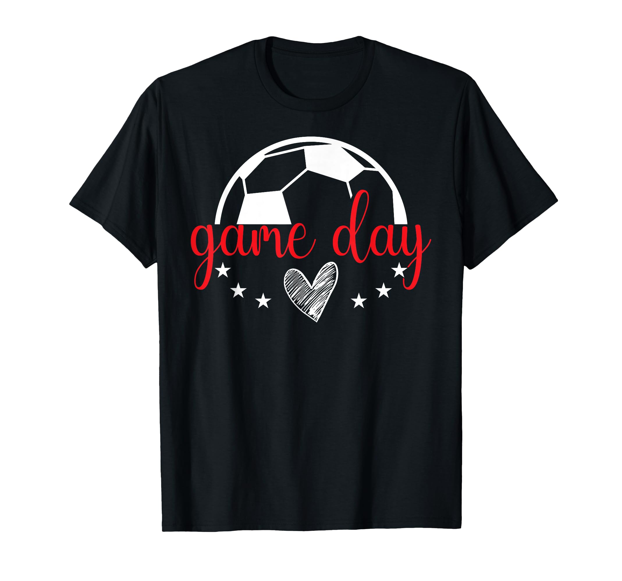 Game Day Soccer Heart Soccer T-Shirt - Casual Everyday Wear for Adults