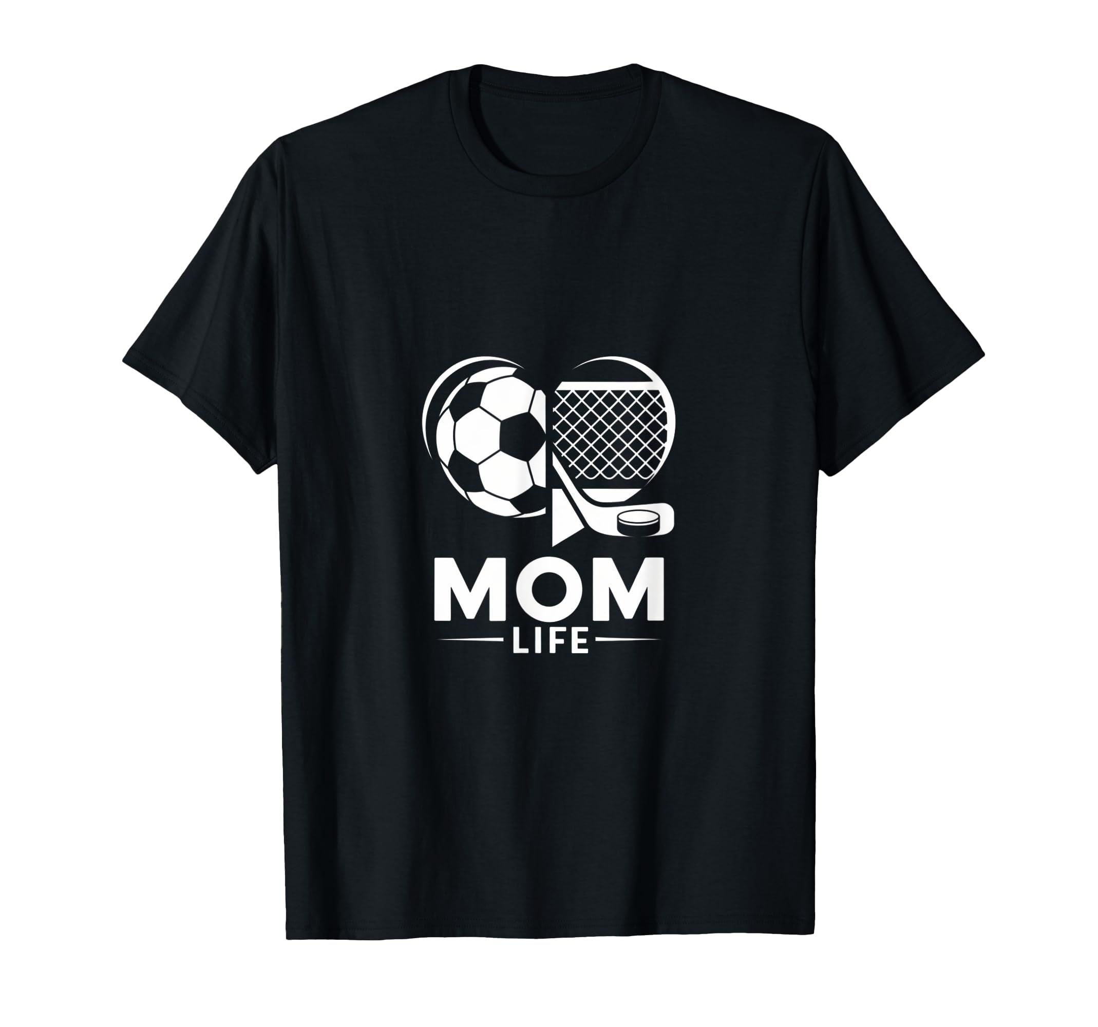 Mom Life Heart Funny Soccer Hockey Mom T-Shirt - Graphic Print Men Women