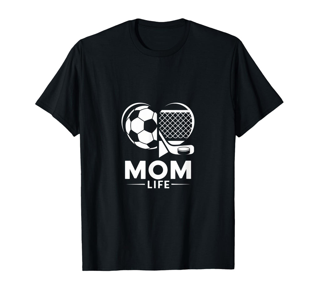 Mom Life Heart Funny Soccer Hockey Mom T-Shirt - Unique Graphic for Adults