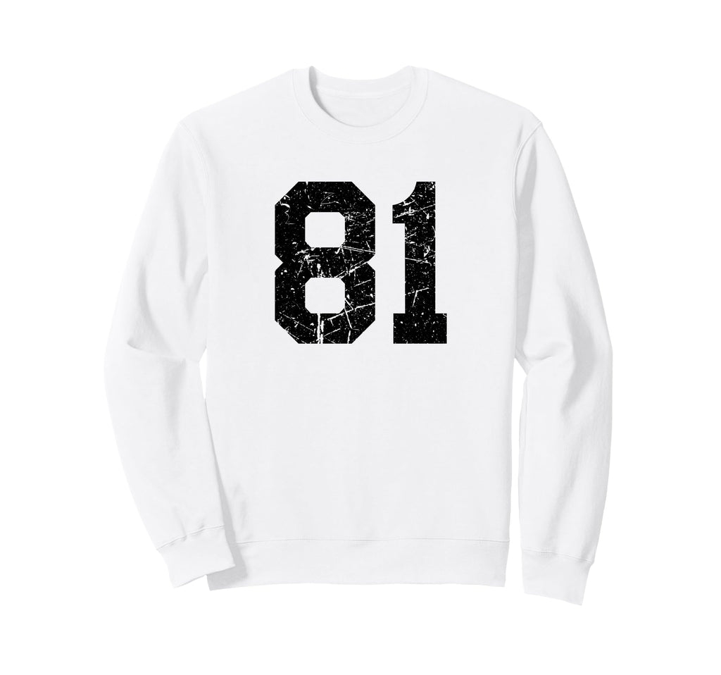 Distressed Sport Team Number 81 Sweatshirt - Streetwear Style for Adults