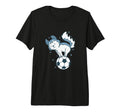 Husky Sled Dog Loves Soccer Snow Tri Blend T-Shirt - Graphic Print Unisex