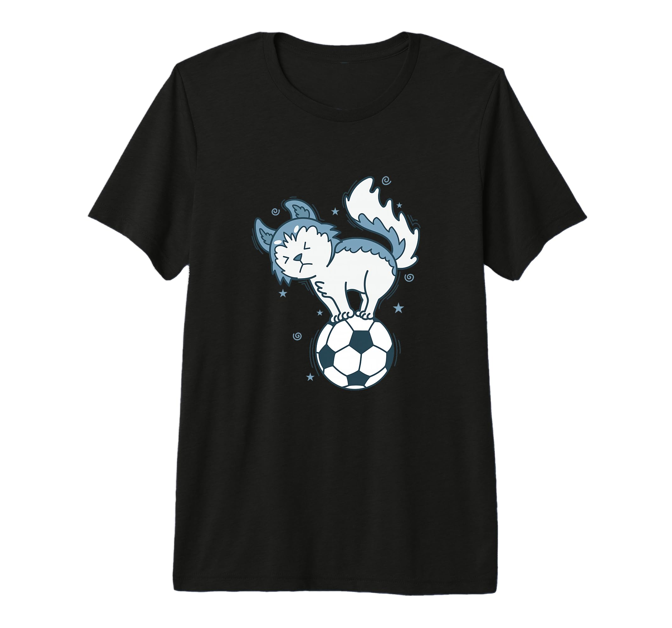 Husky Sled Dog Loves Soccer Snow Tri Blend T-Shirt - Graphic Print Unisex