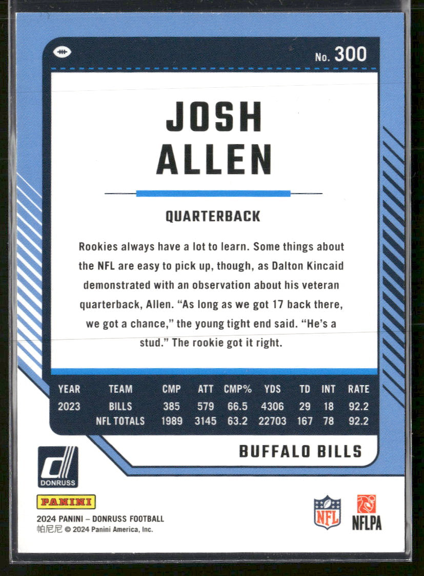 2024 Donruss Press Proof Silver Josh Allen #/100 #300