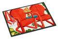 Red Chairs Patio View Doormat Indoor Outdoor 24H X 36W Front Door Mat Rugs for Entryway, Non Slip Washable Low Pile,