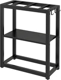 10-20 Gallon Fish Tank Stand with Storage Shelf, Aquarium Stand Measuring 24.8" W x 9.5" D x 30.1" H with Hooks,Heavy Duty Metal Turtle Reptile Tank Stand, Easy Assemble