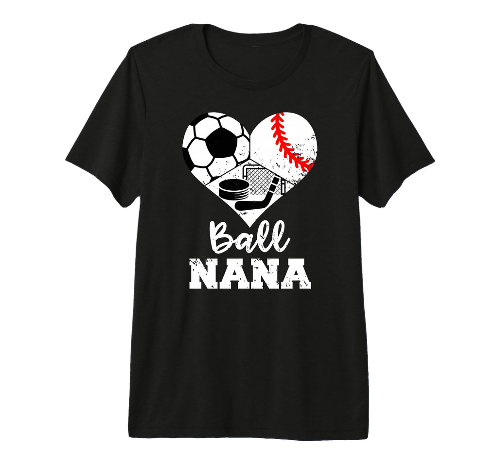 Ball Nana Heart Funny Soccer Baseball T-Shirt - Trendy Graphic Men Women