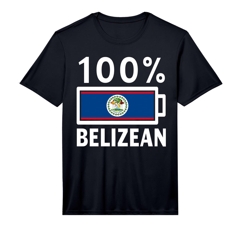 Belize Flag 100 Belizean Battery T-Shirt - Aesthetic Graphic for Adults