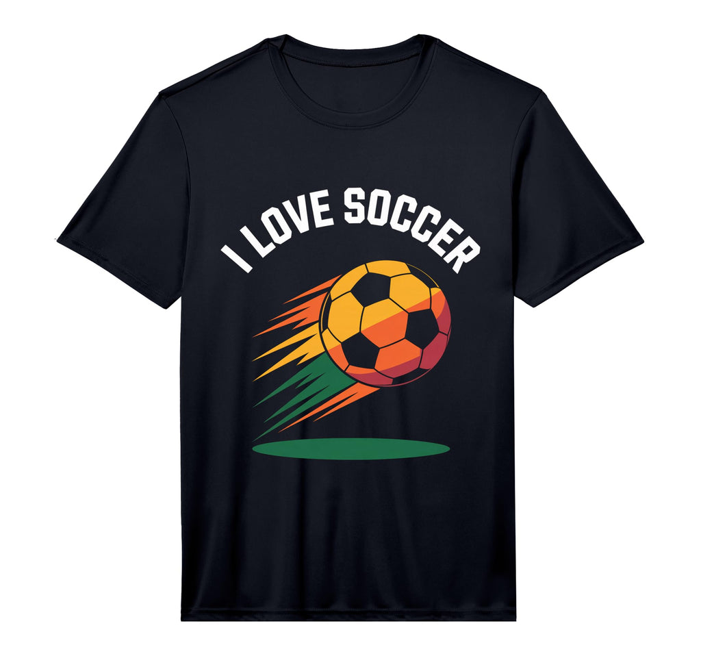 Mens I Love Soccer Vibrant Ball T-Shirt - Casual Everyday Wear for Adults