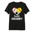 Ball Granny Heart Funny Baseball T-Shirt - Fun Novelty Design for Adults
