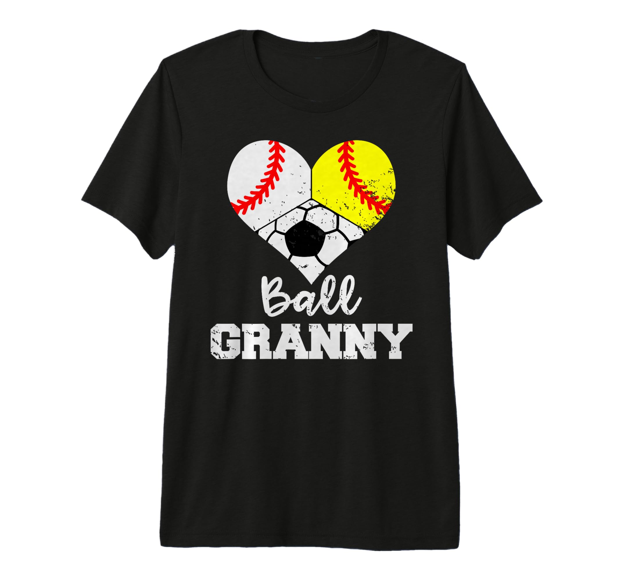 Ball Granny Heart Funny Baseball T-Shirt - Fun Novelty Design for Adults