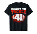Football 41St Birthday Player Tackle Team T-Shirt - Unique Graphic Unisex