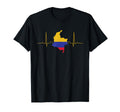 Colombia Heart Colombian Heartbeat T-Shirt - Novelty Apparel for Adults