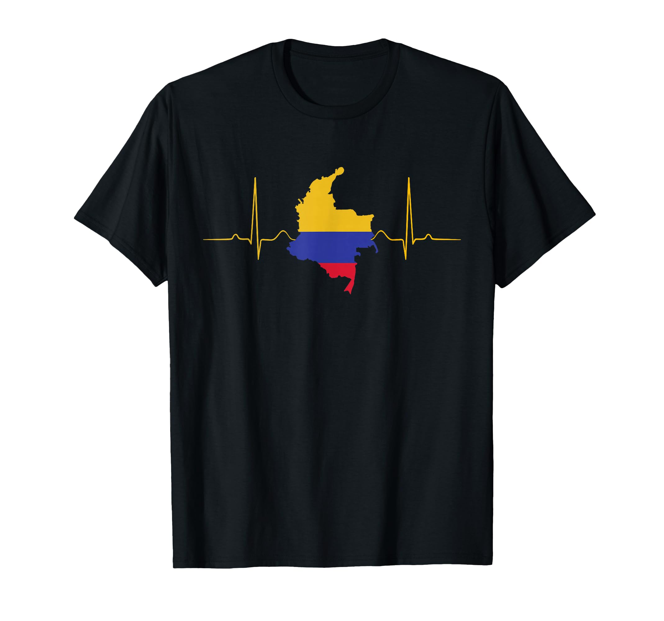 Colombia Heart Colombian Heartbeat T-Shirt - Novelty Apparel for Adults