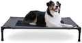 K&H Pet Products Outdoor Elevated Dog Cot, Breathable Cooling Elevated Cot Hammock Pet Bed for Large Dogs, Washable Mesh Cover, Raised Metal Frame, Collapsible, Portable - Large 42 X 30in Charcoal