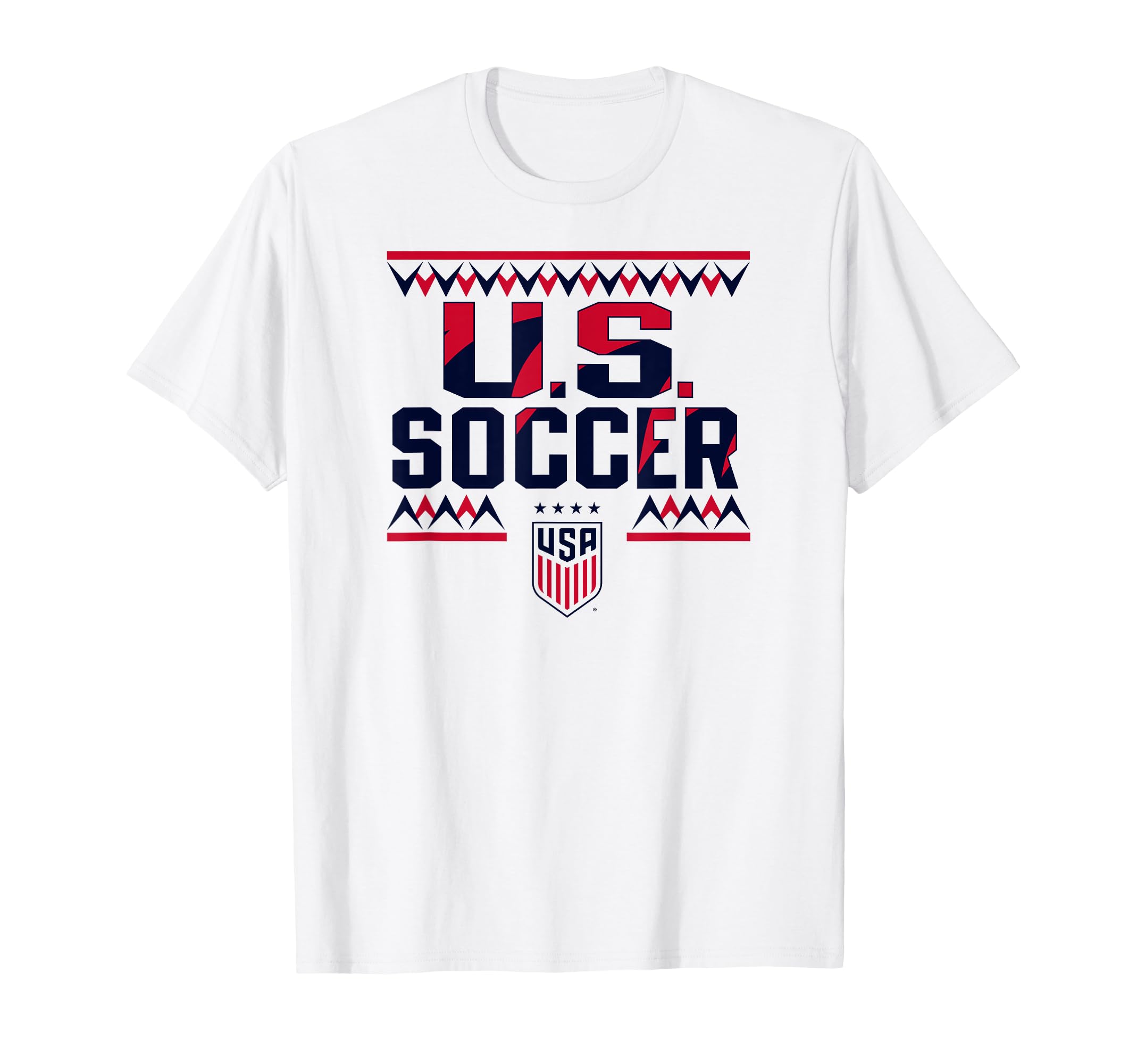 U S Soccer Sharktooth White Uswnt T-Shirt - Graphic Print Men Women