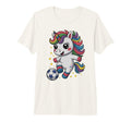 Kawaii Soccer Just Who Loves Unicorns T-Shirt - Graphic Print for Adults