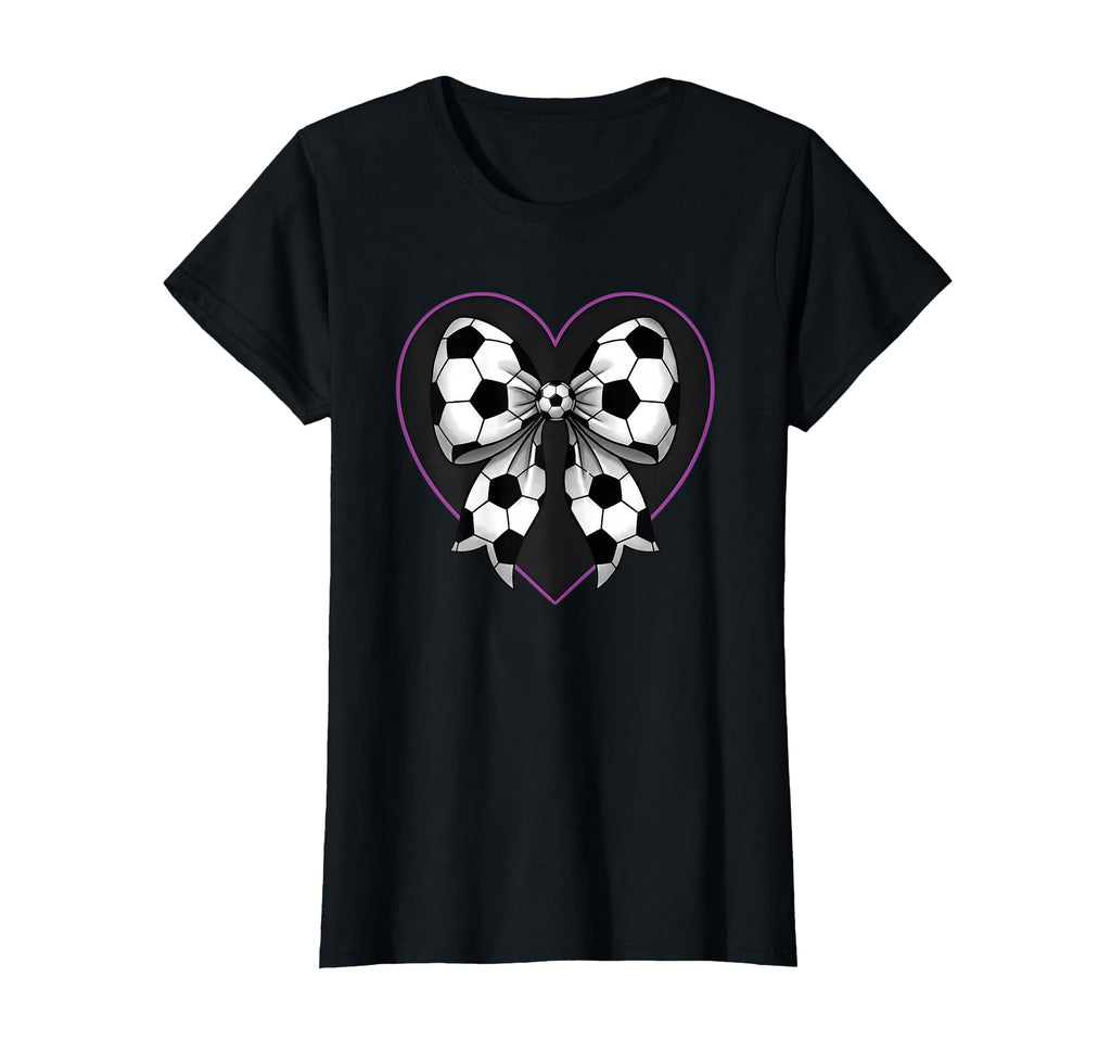 Soccer Coquette Bow Football Soccer Sports T-Shirt - Unique Graphic Unisex