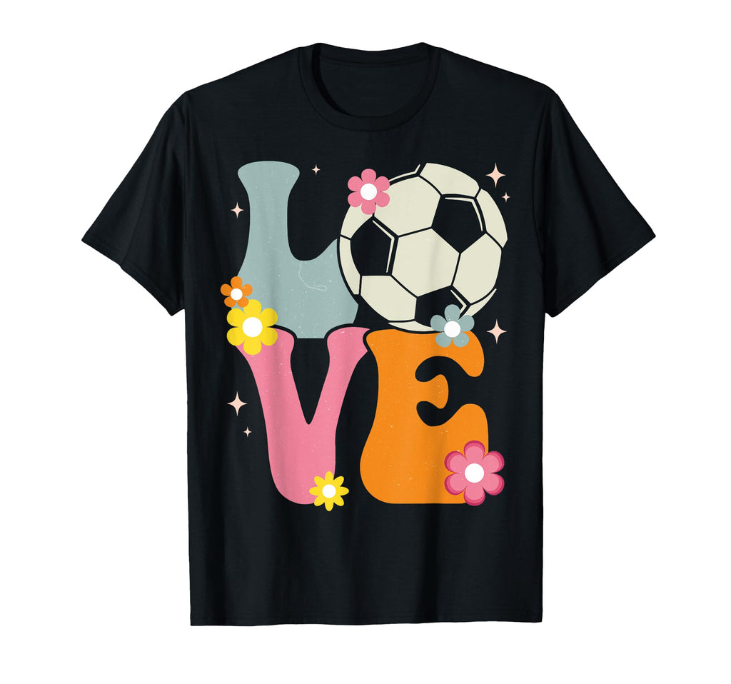 Soccer Love Groovy Soccer Lover T-Shirt - Minimalist Print for Adults
