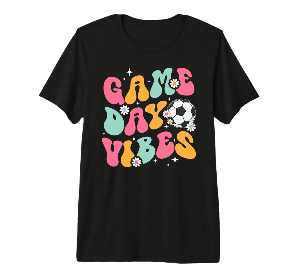Groovy Soccer Game Day Vibes Game Day T-Shirt - Graphic Print for Adults