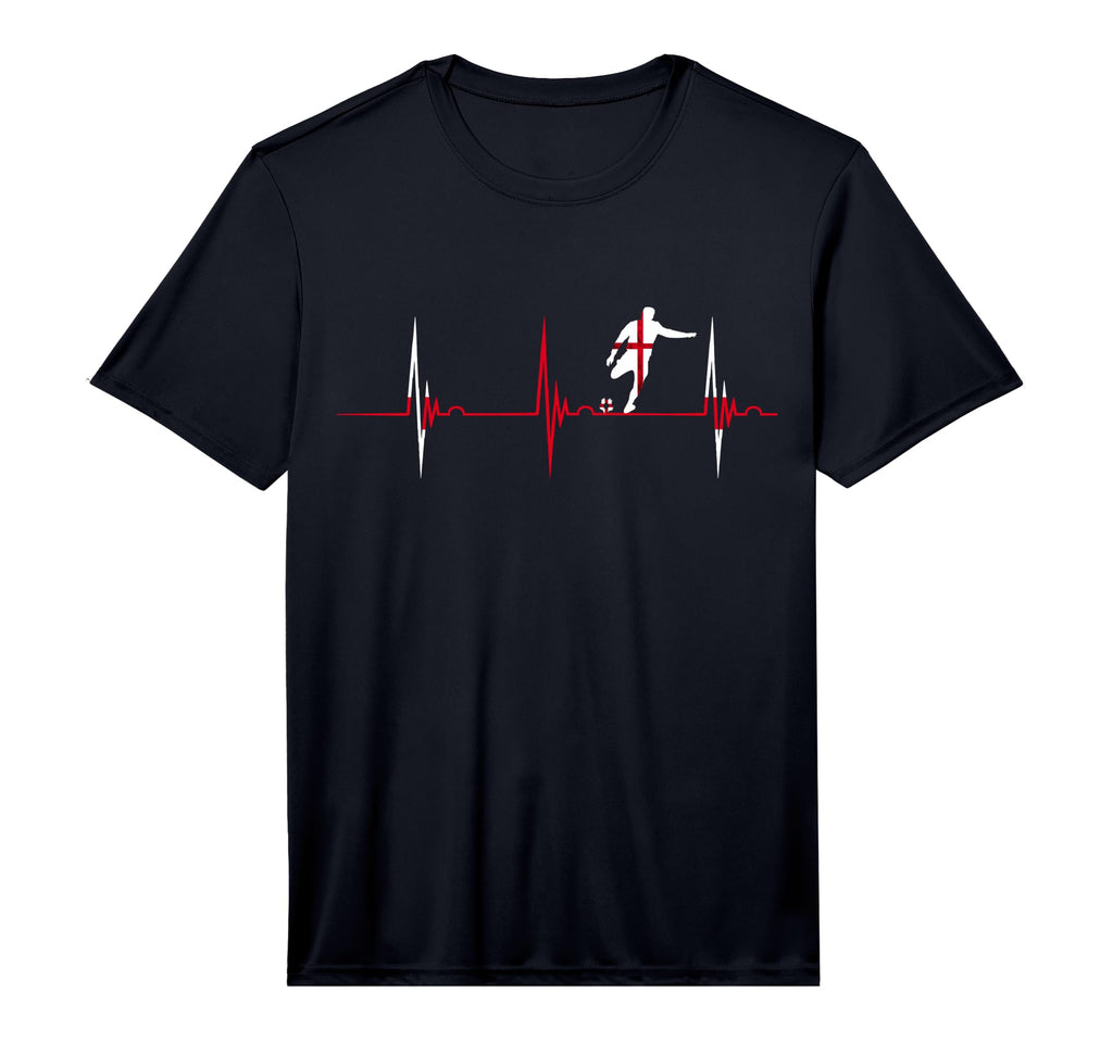 England Soccer Heartbeat Ekg Pulse T-Shirt - Custom Art Print Men Women