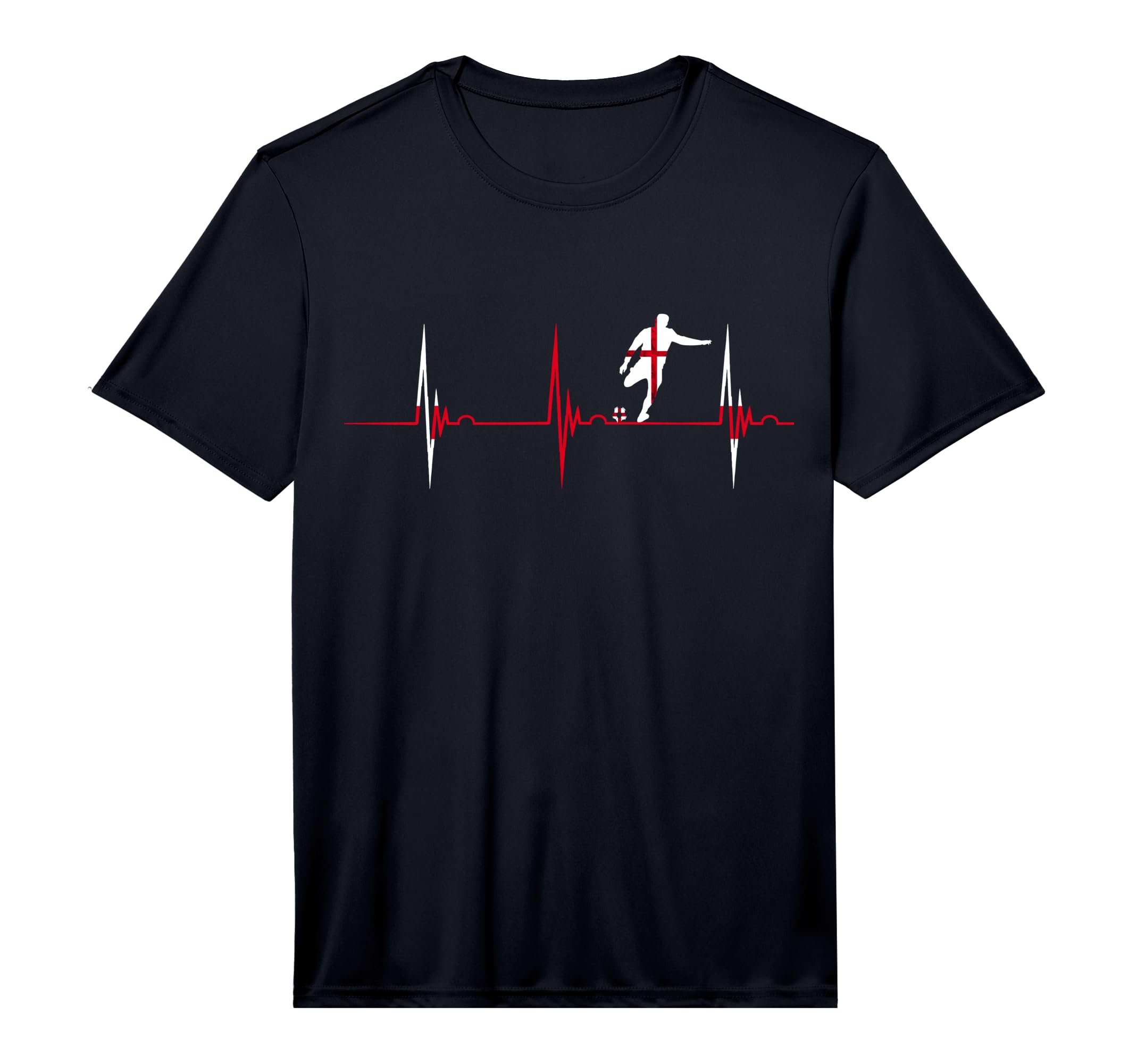 England Soccer Heartbeat Ekg Pulse T-Shirt - Custom Art Print Men Women