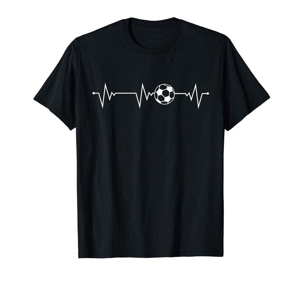 Heartbeat Soccer And Football And T-Shirt - Casual Everyday Wear for Adults