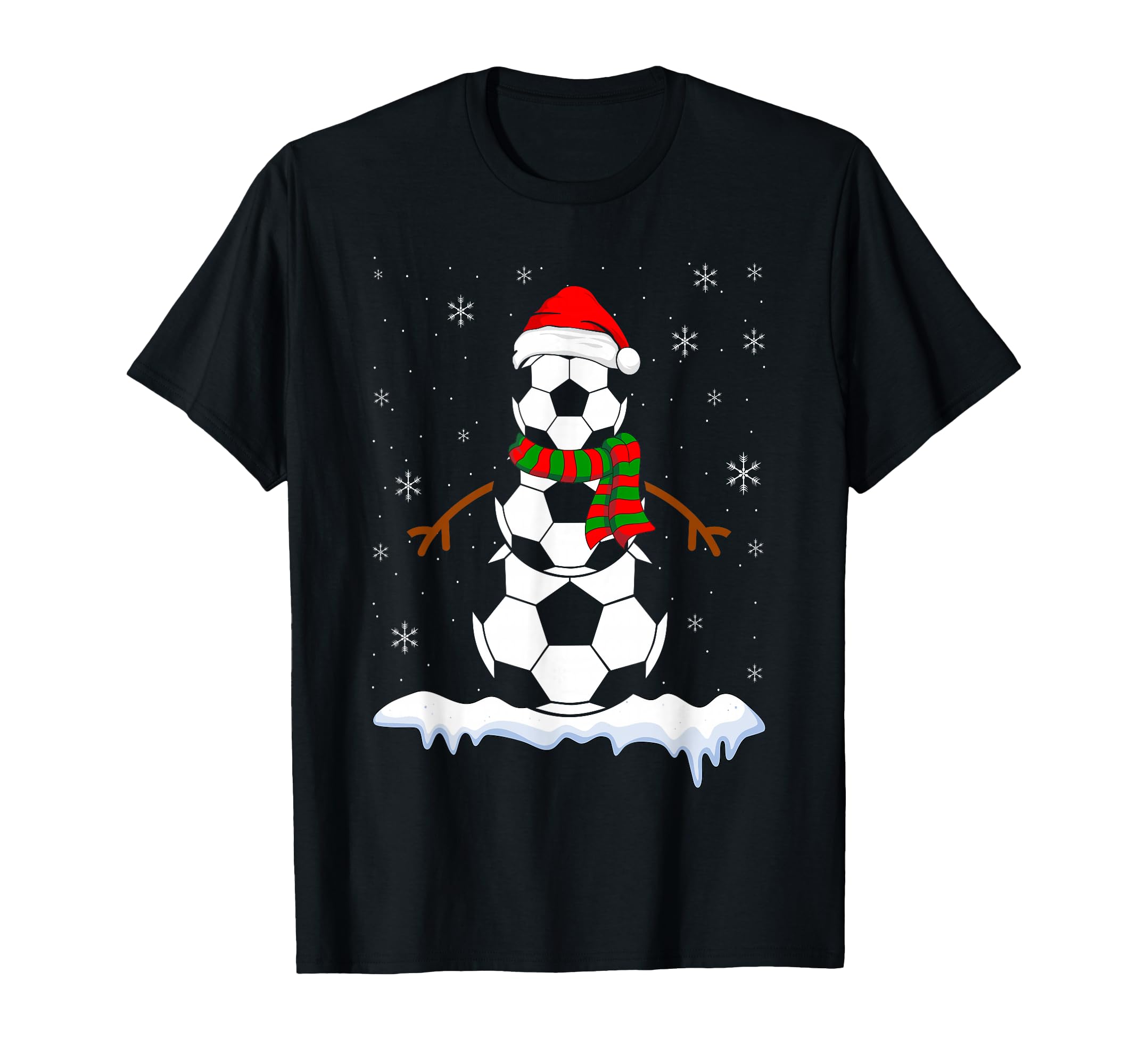 Funny Football Snowman Soccer T-Shirt - Custom Art Print for Adults