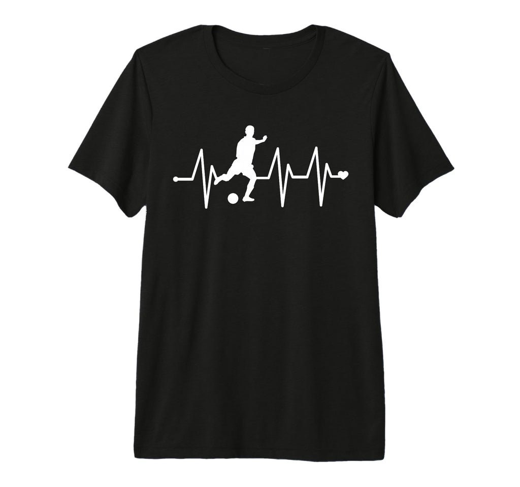 Soccer Heartbeat Funny Soccer Tri T-Shirt - Casual Everyday Wear Unisex