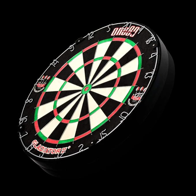 Gladiator Dartboard with Top-Grade African Sisal and Sword Edge Staple Free Wire Spider for Maximum Scoring Potential and Less Bounce Outs