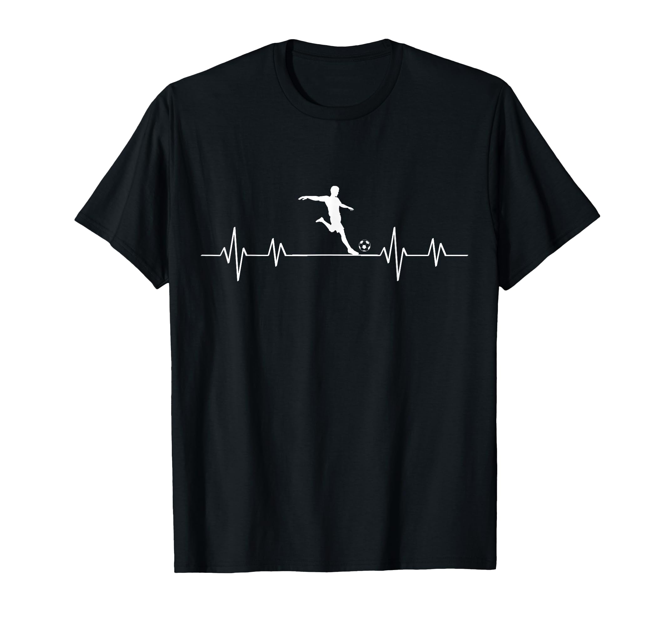 Soccer Heartbeat Funny Sarcastic T-Shirt - Fun Novelty Design Unisex