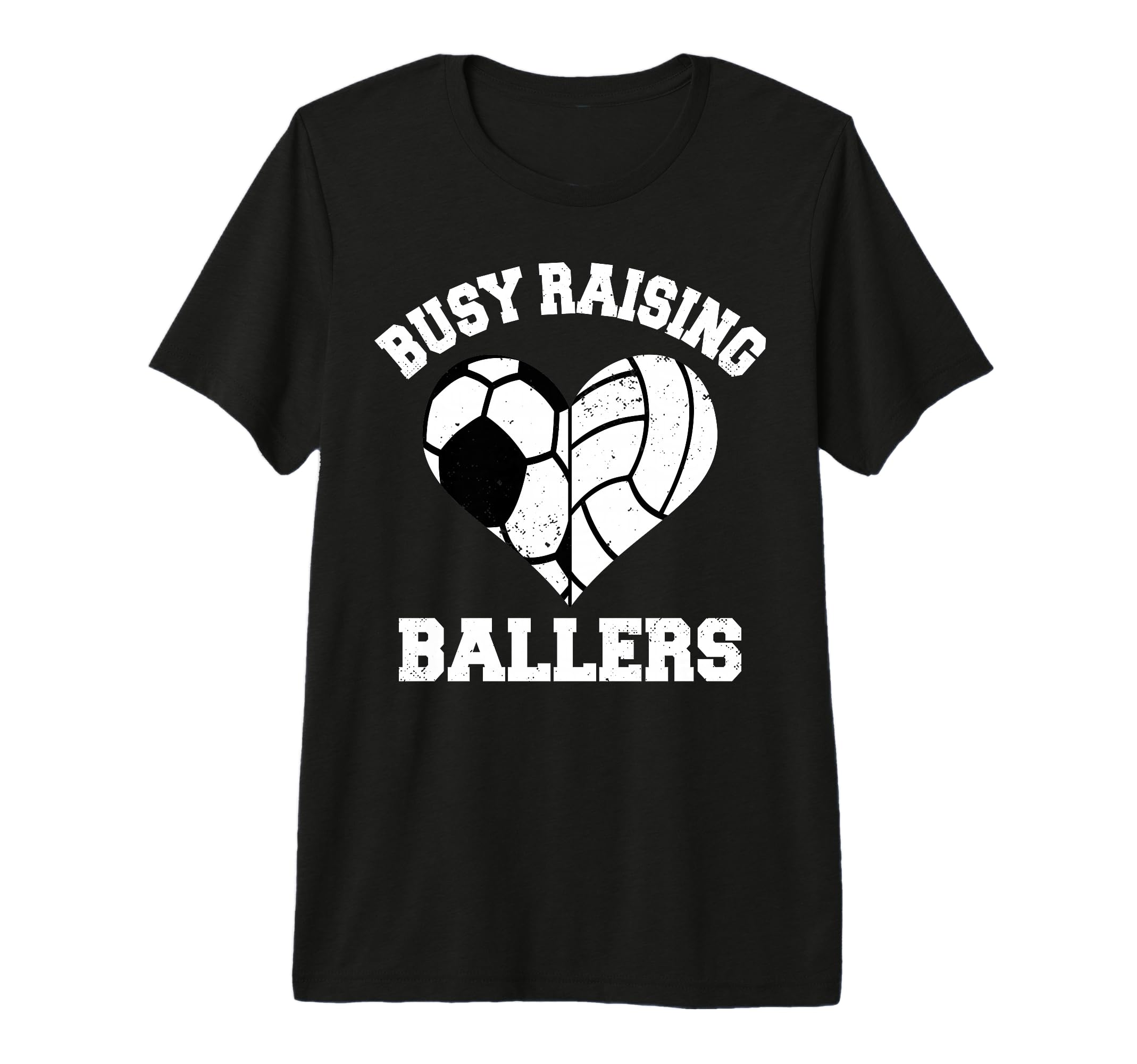 Busy Raising Ballers Soccer Volleyball T-Shirt - Graphic Print for Adults