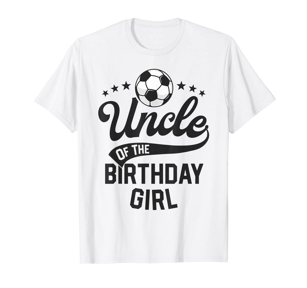 Uncle Birthday Soccer Themed T-Shirt - Casual Everyday Wear Men Women