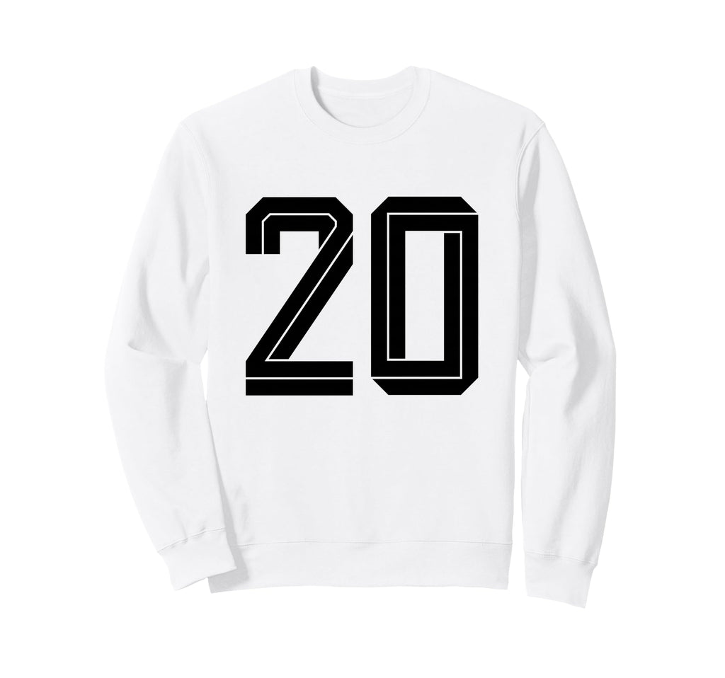 20 White Number 20 Sports Fan Soccer Sweatshirt - Minimalist Print Unisex
