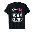 She Cheers He Kicks Mom Both Cheer And T-Shirt - Graphic Print Men Women