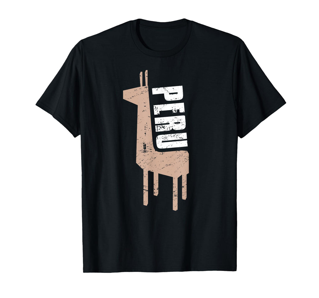 Alpaca Distressed Peru T-Shirt - Fun Novelty Design for Adults