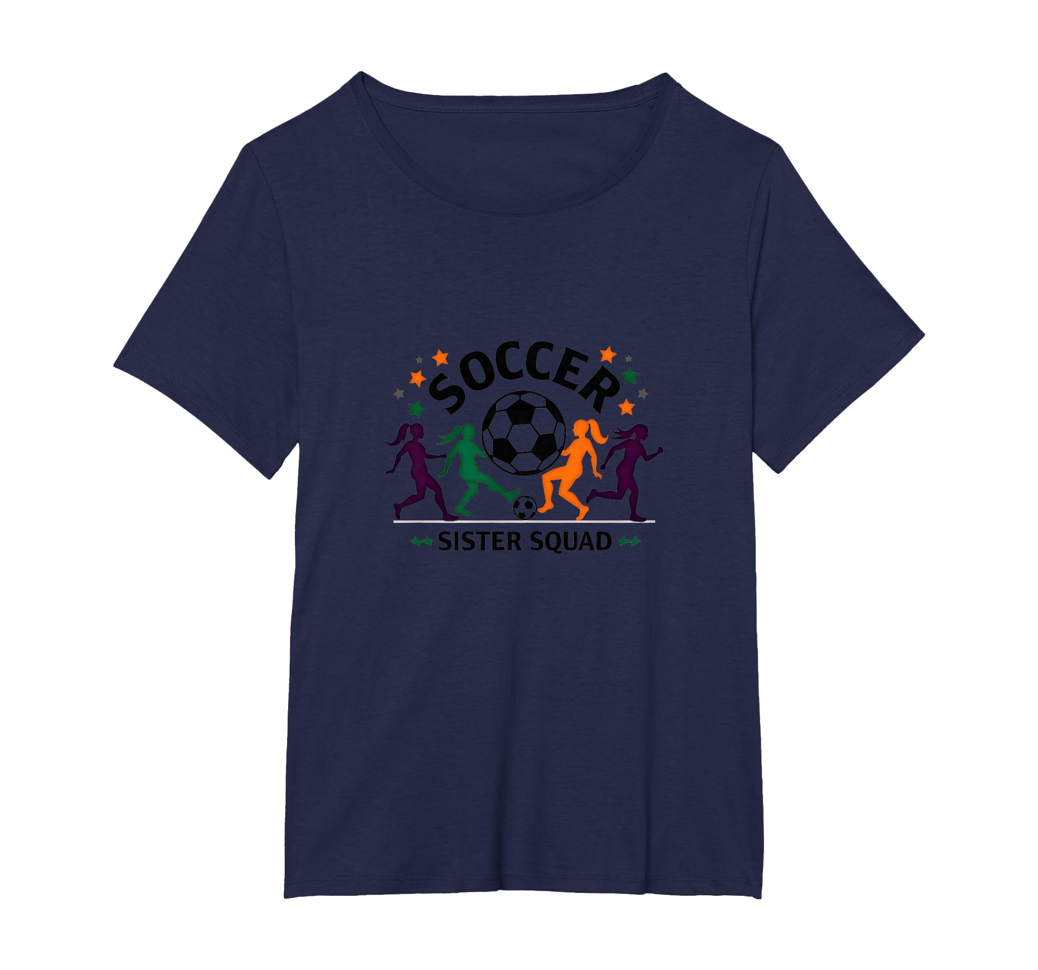 Soccer Sister Squad Team Spirit Sporty T-Shirt - Unique Graphic for Adults