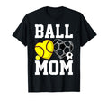 Ball Mom Heart Funny Softball T-Shirt - Fun Novelty Design Men Women