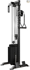 Mikolo Wall Mount Cable Station, Cable Crossover Machine with Dual Pulley System and 18 Adjustable Positions for Home Gym Fitness Equipment