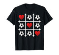 Soccer Valentine Heart Tic Tac Toe T-Shirt - Novelty Apparel Men Women