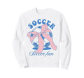 Soccer Fan Coquette Bow Sweatshirt - Minimalist Print for Adults
