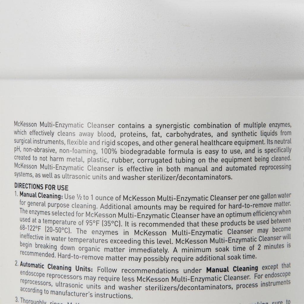 McKesson Multi-Enzymatic Instrument Detergent, 1 gal Jug, Spring Fresh Scent 53-28502