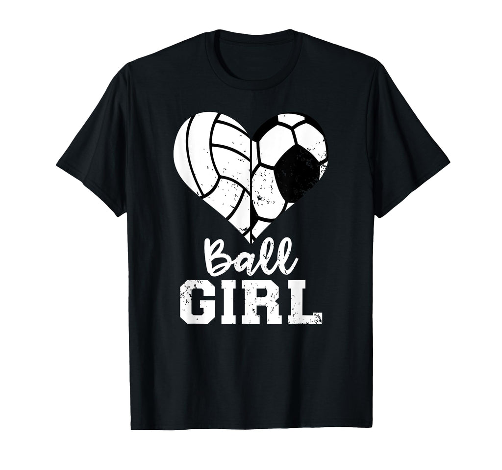 Ball Heart Funny Soccer Volleyball T-Shirt - Novelty Apparel Men Women