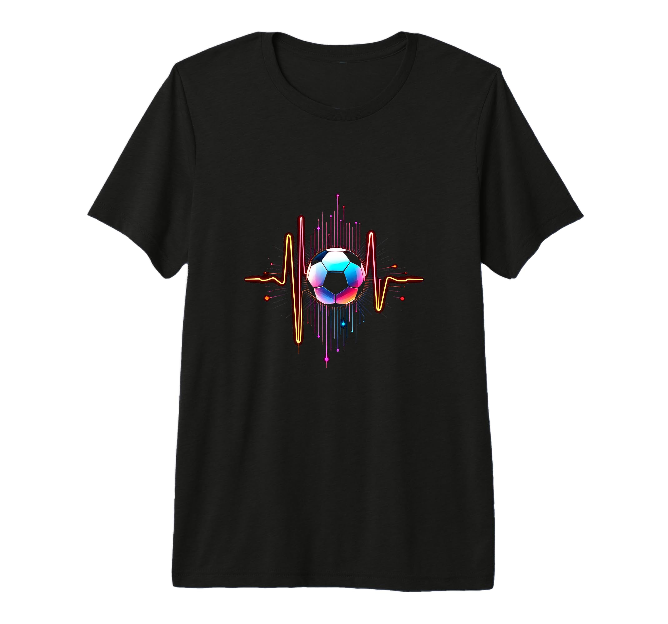 Soccer Ball Heartbeat Tri Blend T-Shirt - Minimalist Print Men Women