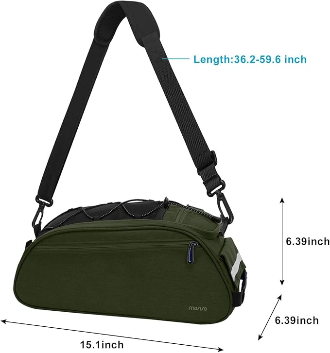 MOSISO Bike Rack Bag, Waterproof Bicycle Trunk Pannier Rear Seat Pouch Cycling Bike Carrier Backseat Storage Luggage Saddle Shoulder Bag