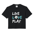 Soccer Live Love Play Comfort Colors Crop Hoodie - Graphic Print Men Women