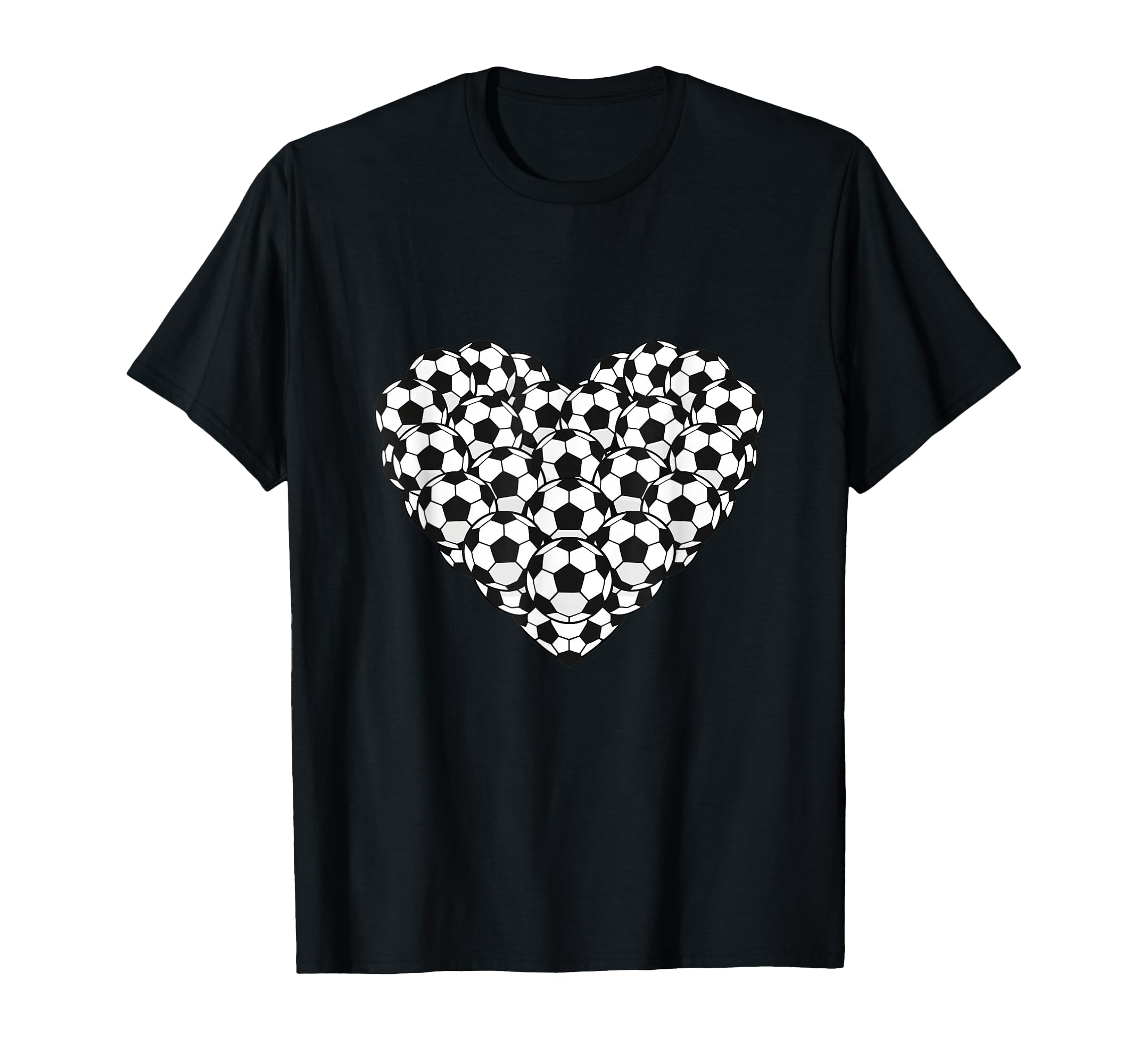 Heart Shaped Soccer Ball Pattern T-Shirt - Custom Art Print Men Women