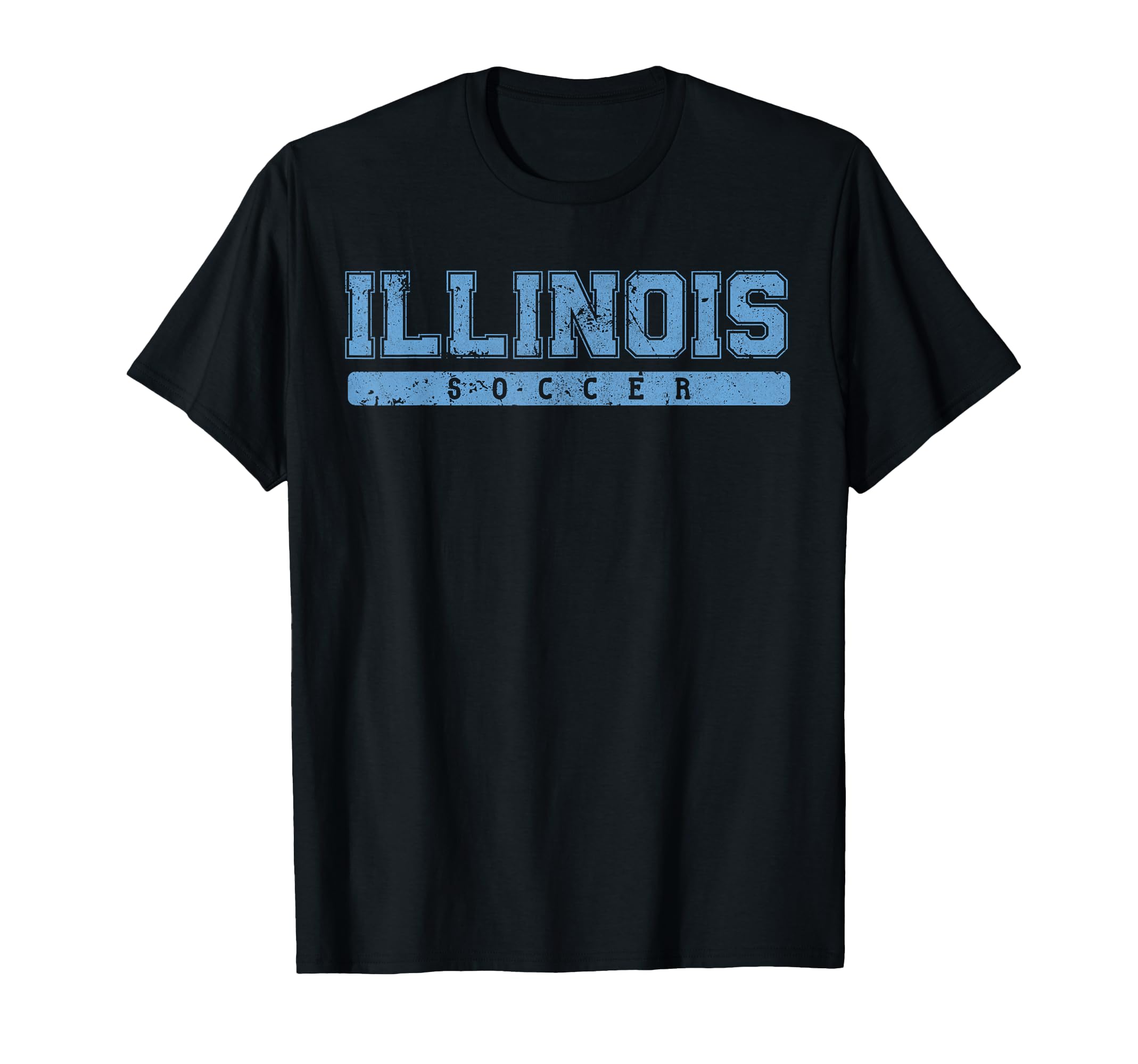 Illinois Soccer Sky Blue Text T-Shirt - Trendy Graphic Unisex