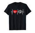 Switzerland Soccer Flag Heart Swiss T-Shirt - Minimalist Print Men Women