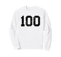 Black Distressed Sport Team Number 100 Sweatshirt - Graphic Print Men Women