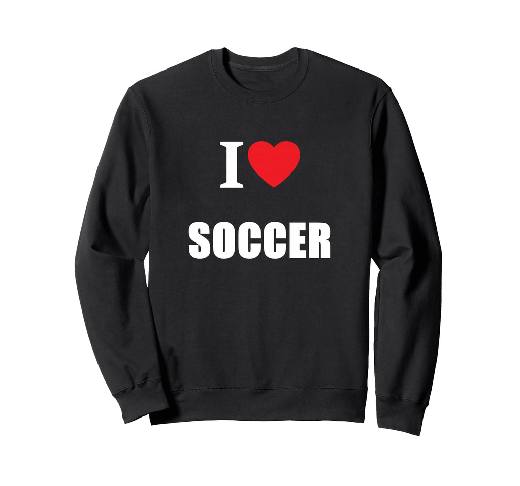 I Love Soccer Sweatshirt - Minimalist Print for Adults